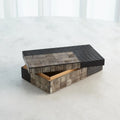 GLOBAL VIEWS GILLES RIBBED HORN/RESIN BOX - Decorative Accents
