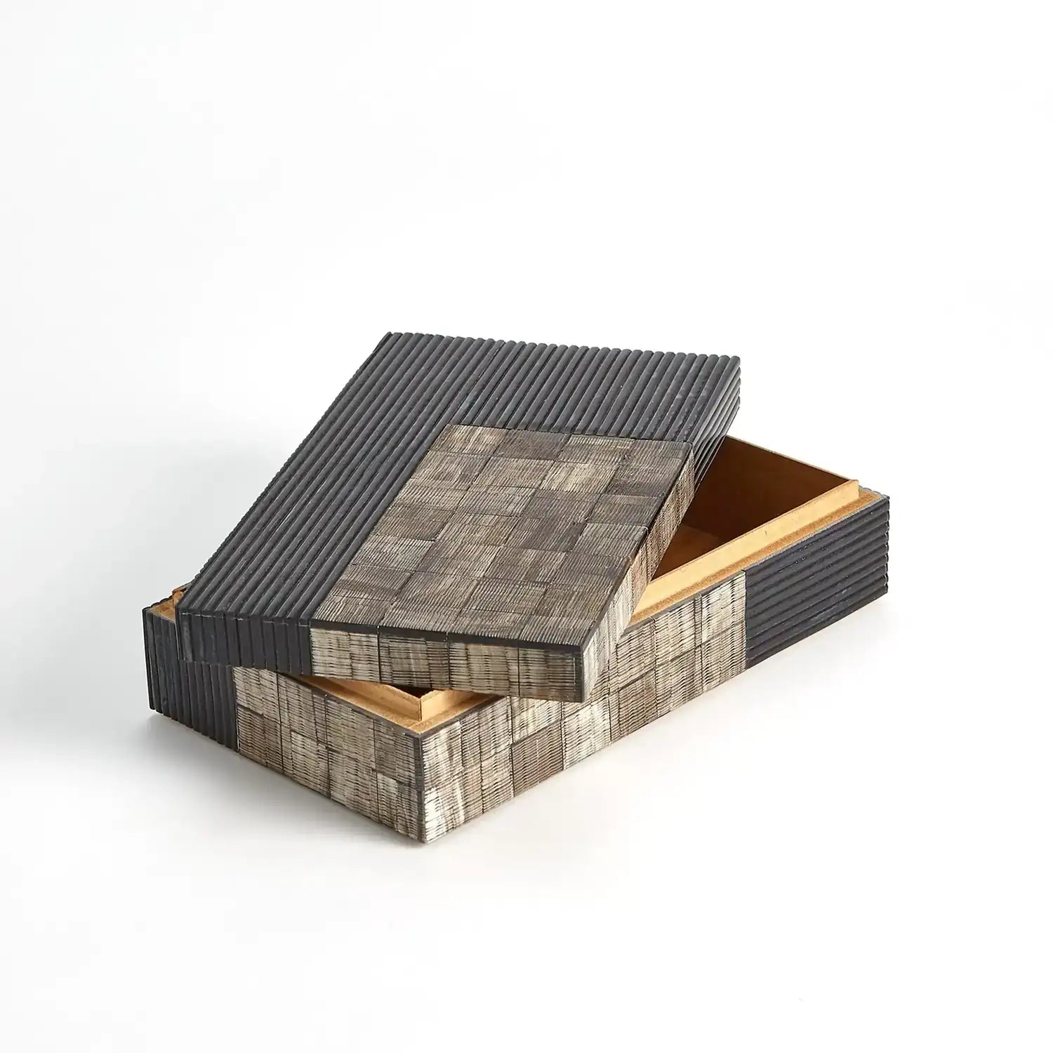 GLOBAL VIEWS GILLES RIBBED HORN/RESIN BOX - Decorative Accents