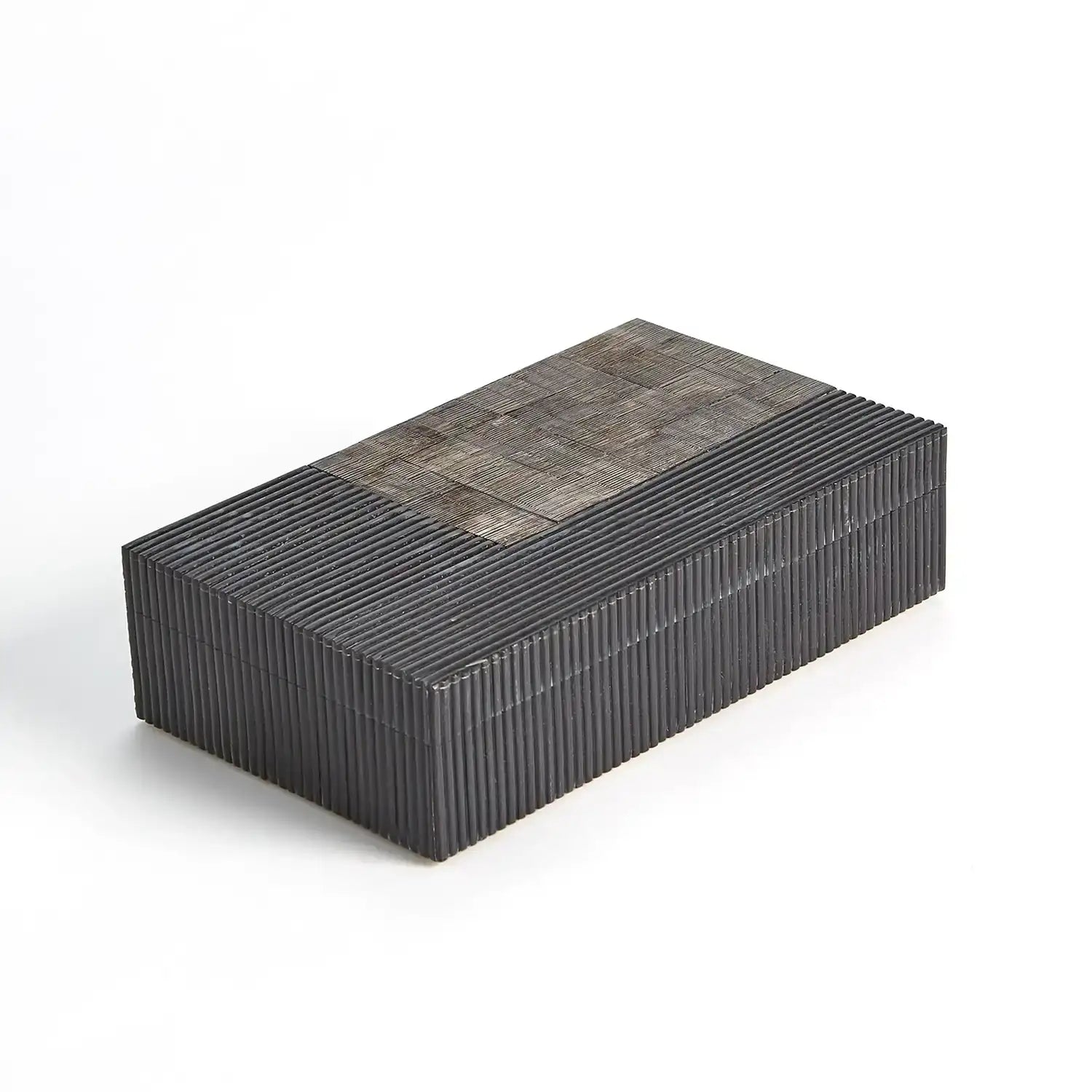 GLOBAL VIEWS GILLES RIBBED HORN/RESIN BOX - Decorative Accents