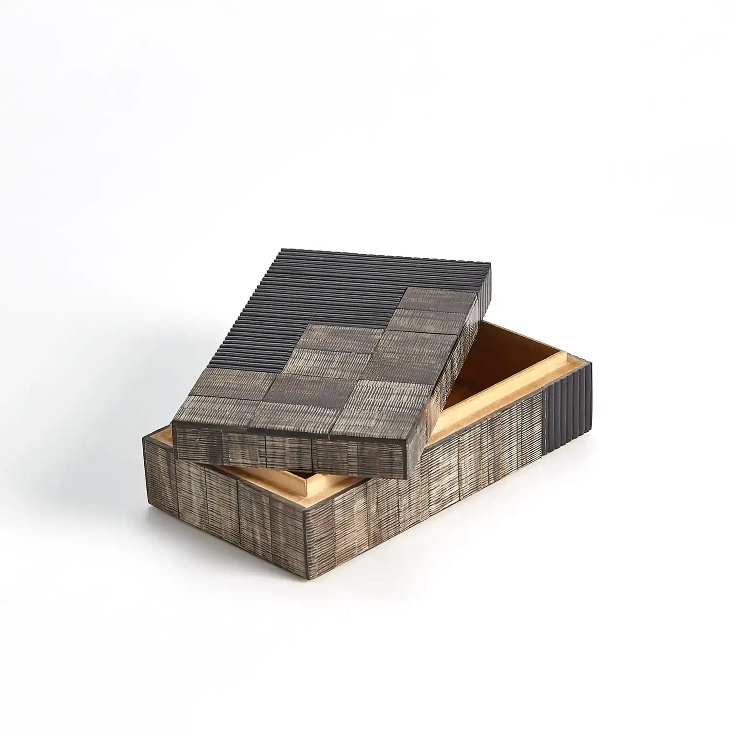 GLOBAL VIEWS GILLES RIBBED HORN/RESIN BOX - Decorative Accents