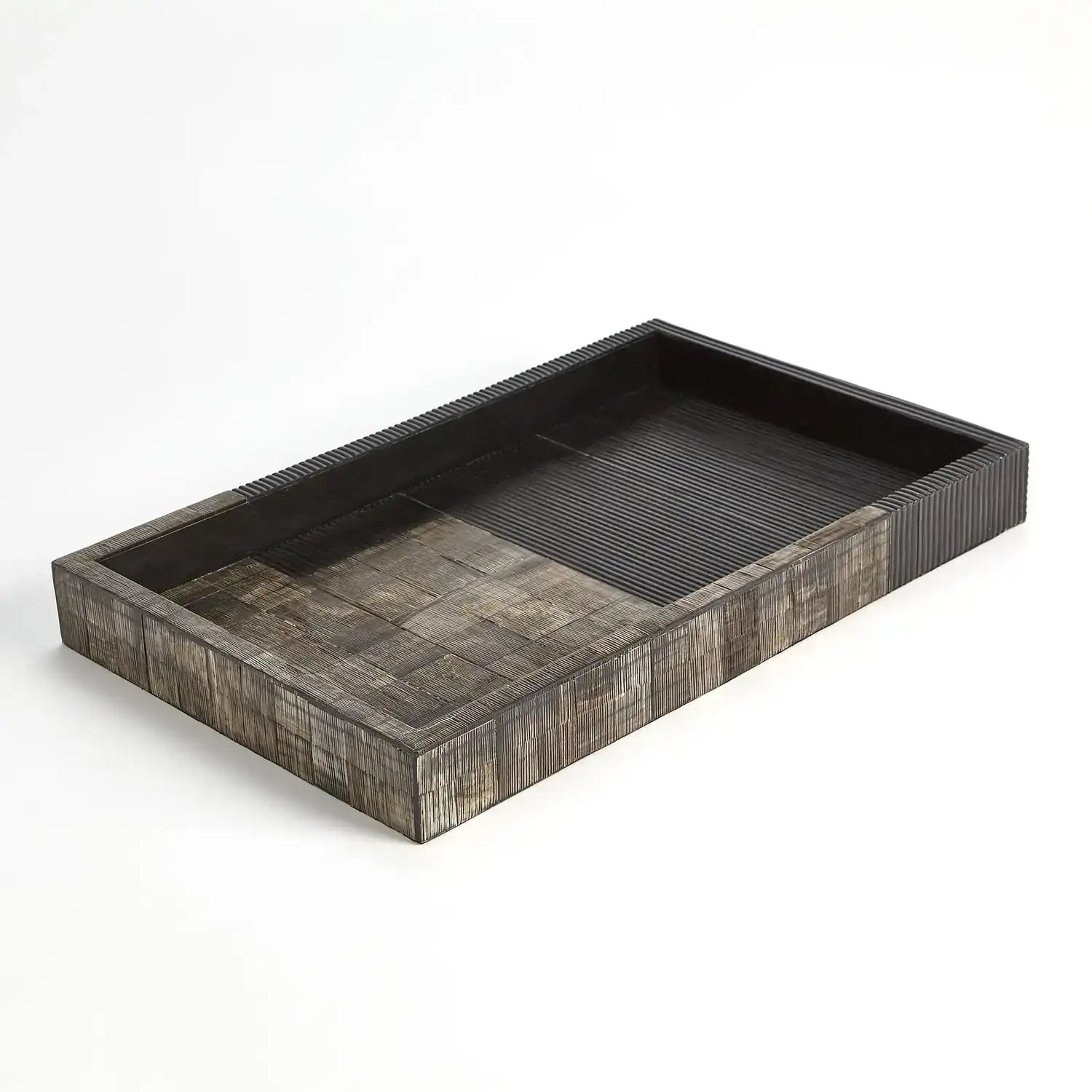 GLOBAL VIEWS GILLES RIBBED HORN/RESIN TRAY - Decorative Accents