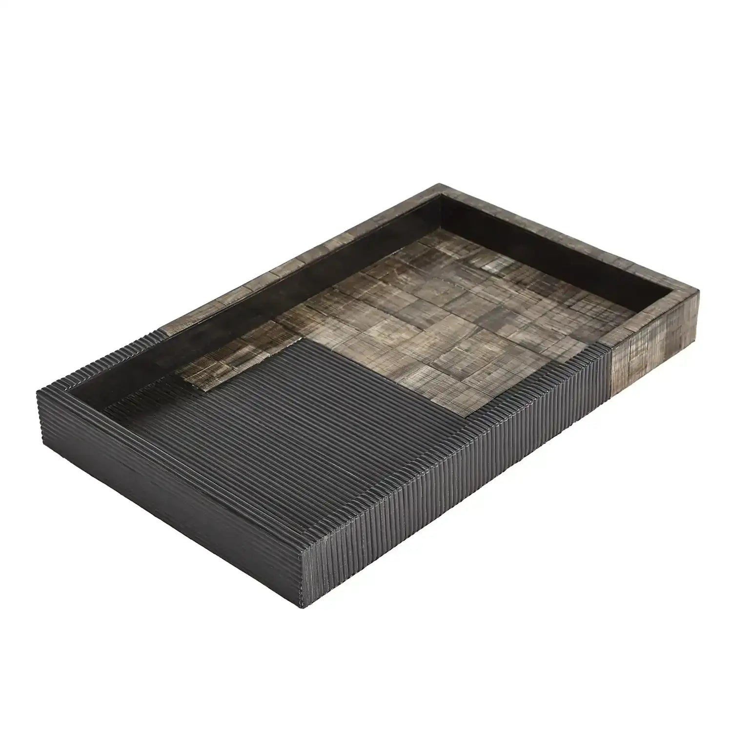 GLOBAL VIEWS GILLES RIBBED HORN/RESIN TRAY - Decorative Accents