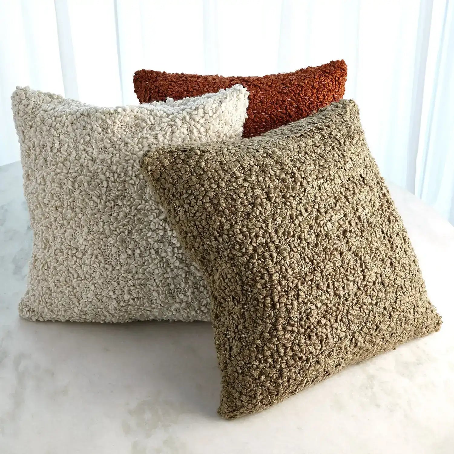 GLOBAL VIEWS TEXTURED BOUCLE PILLOW - Decorative Accents