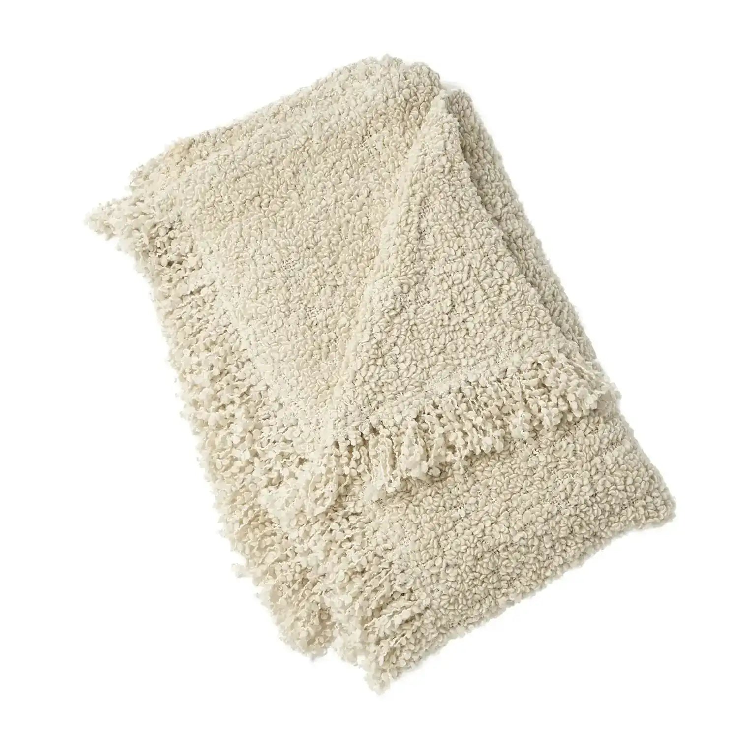 GLOBAL VIEWS TEXTURED BOUCLE THROW - Decorative Accents