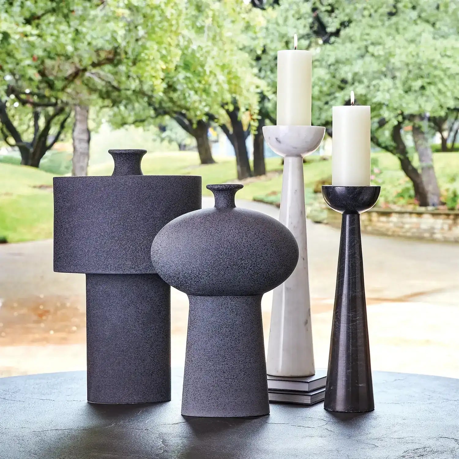 GLOBAL VIEWS ROUND TOP CANDLE STAND - Decorative Accents