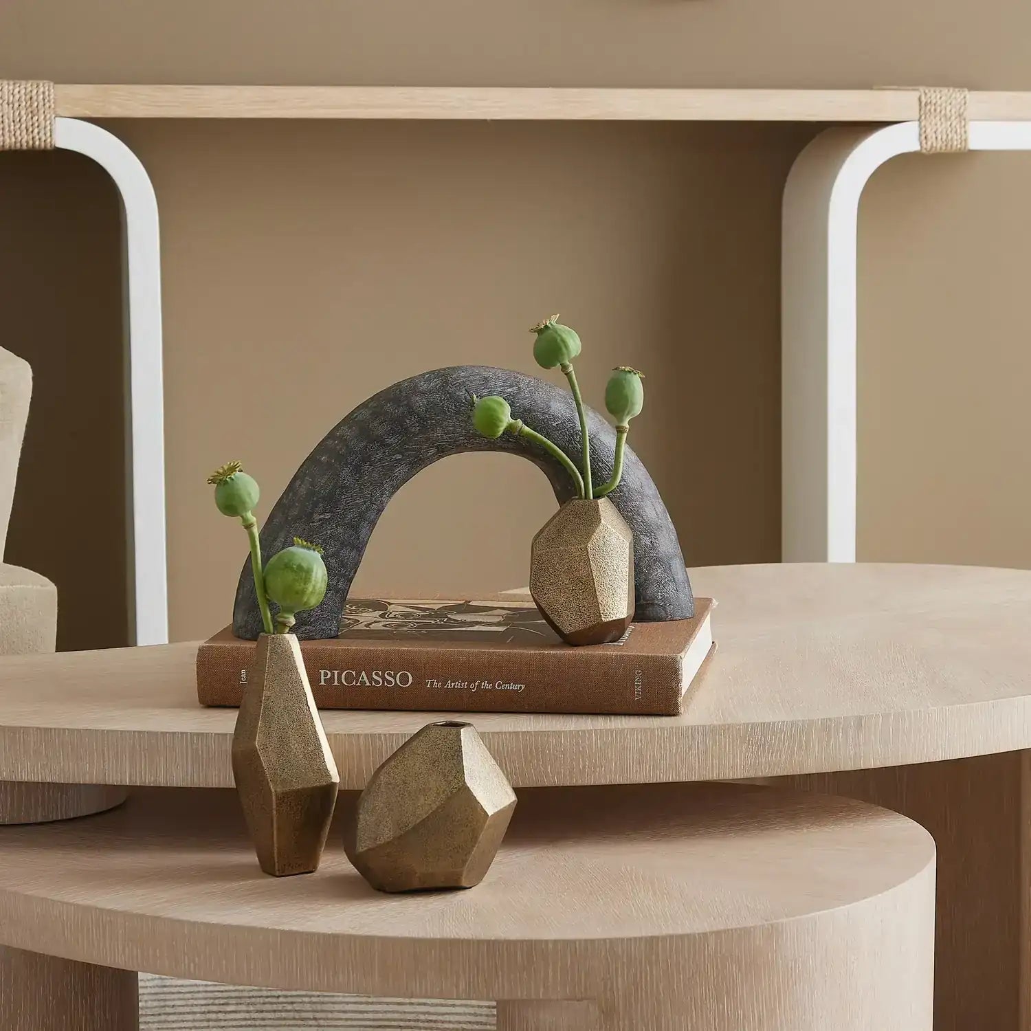 GLOBAL VIEWS S/3 GEO VASES - Decorative Accents