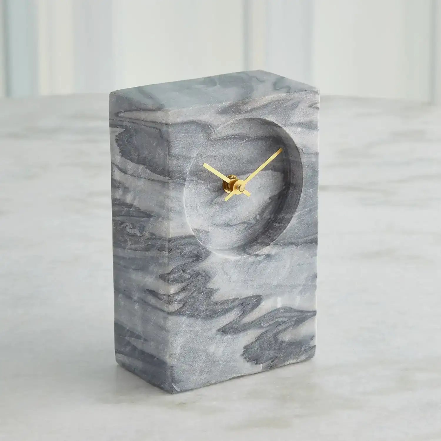 GLOBAL VIEWS MARBLE TOWER CLOCK - Decorative Accents