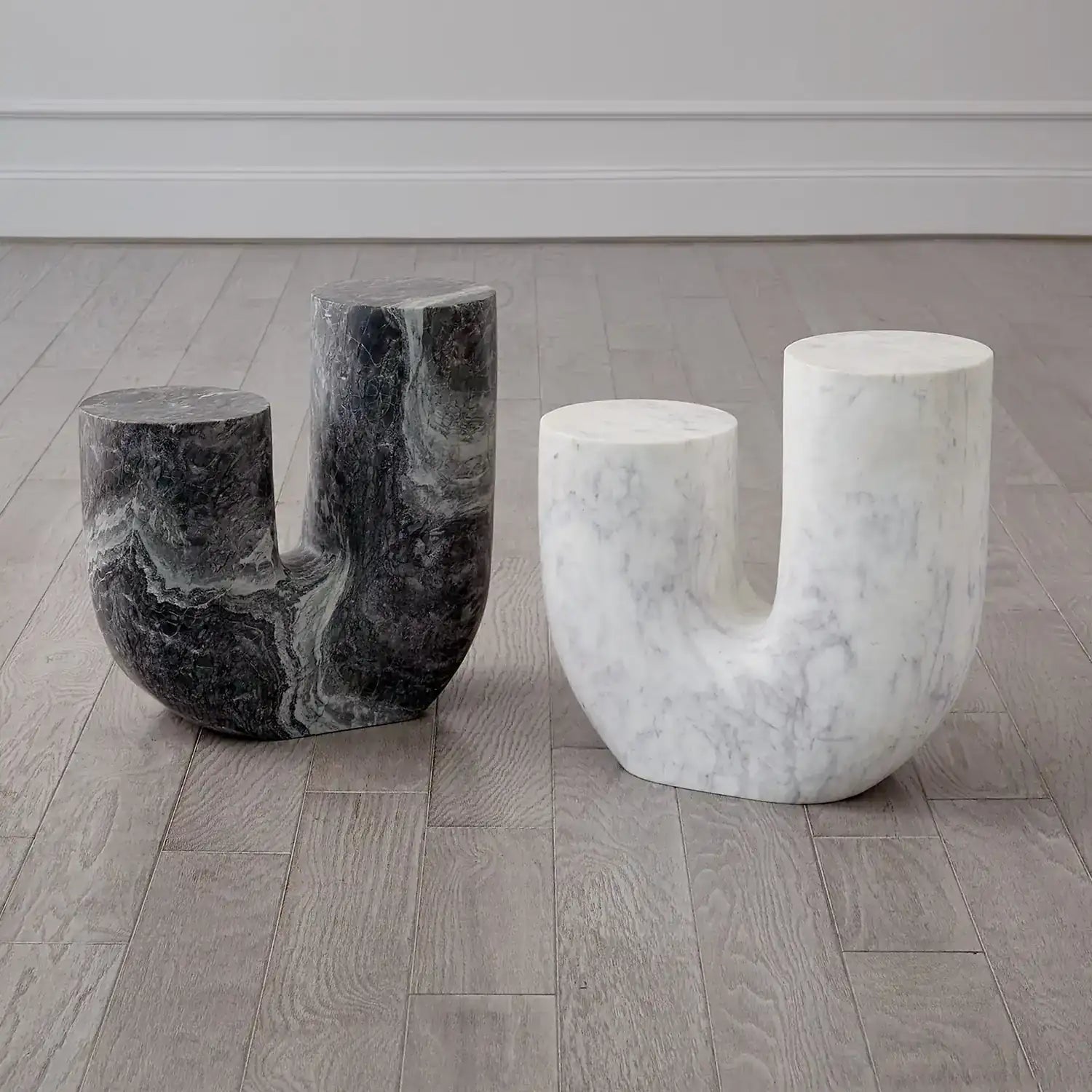 GLOBAL VIEWS MARBLE TUBE TABLE - Side