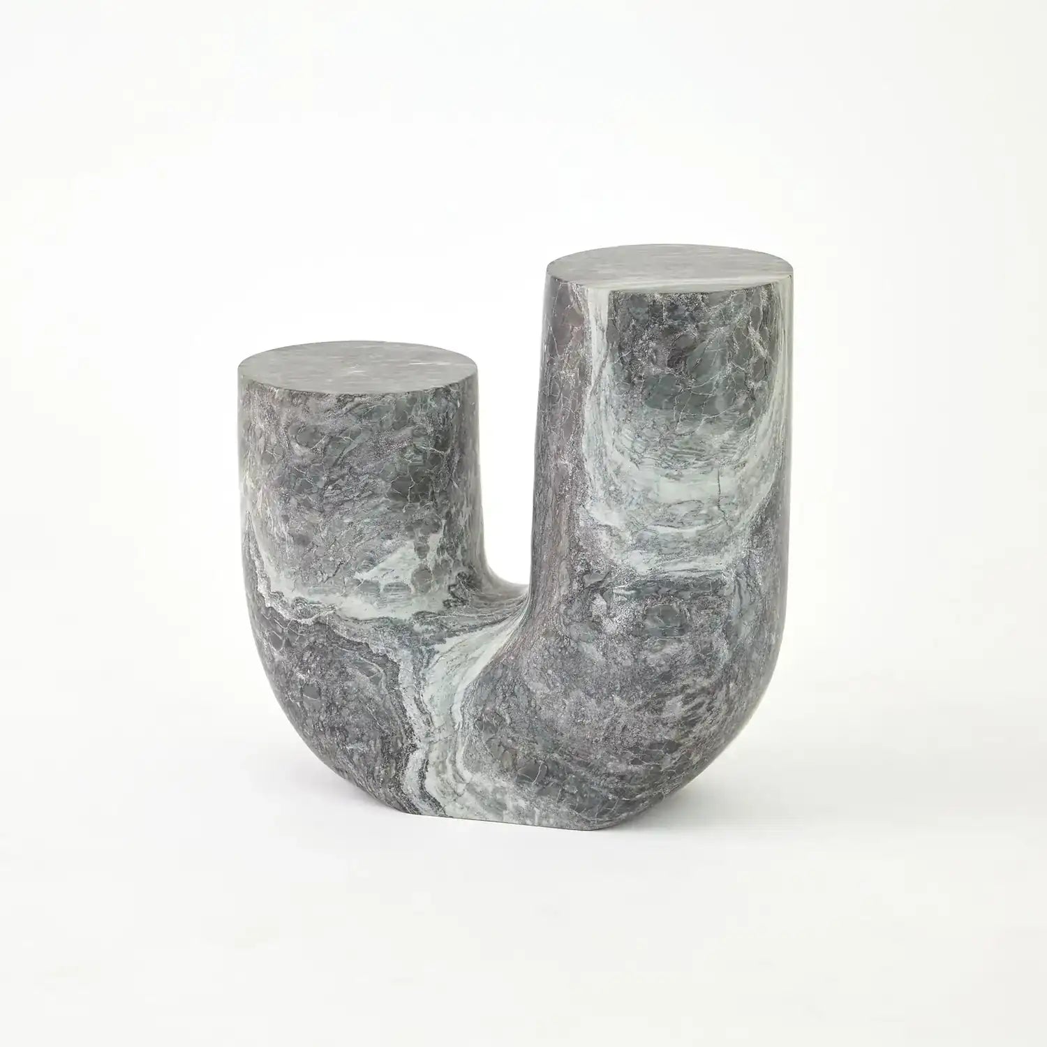 GLOBAL VIEWS MARBLE TUBE TABLE - Side