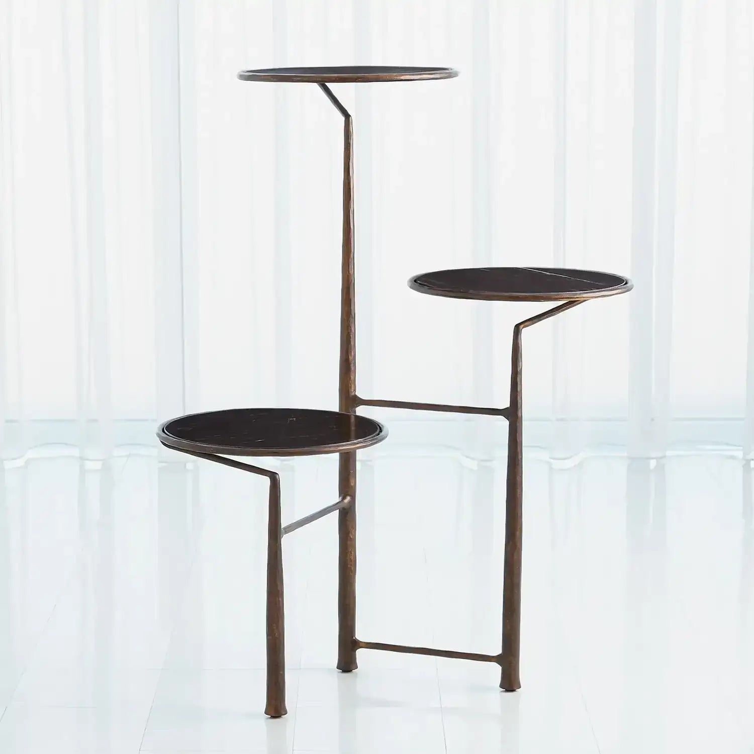 GLOBAL VIEWS UNITY PEDESTAL W/BLACK MARBLE - Decorative Accents