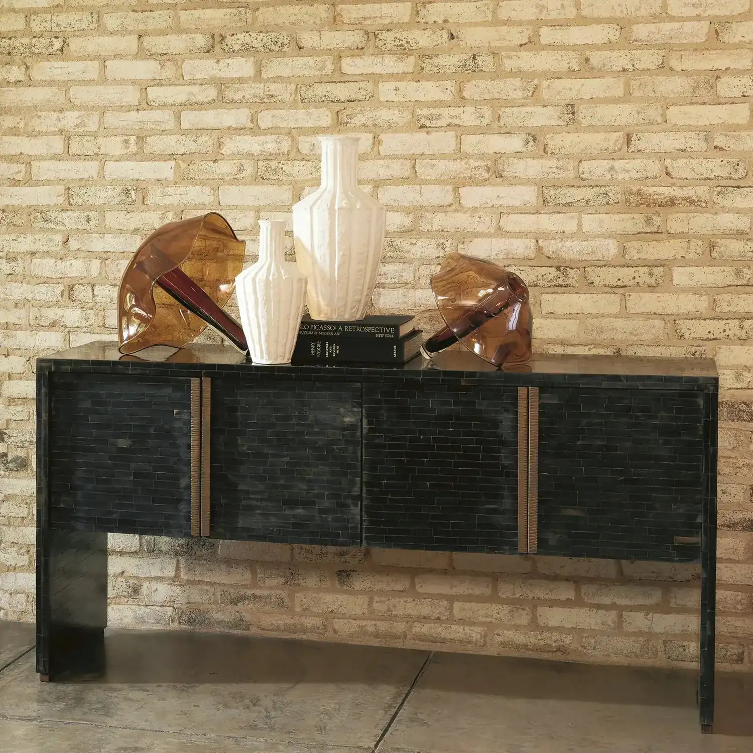 GLOBAL VIEWS HORN INLAY CONSOLE - Cabinets & Bar