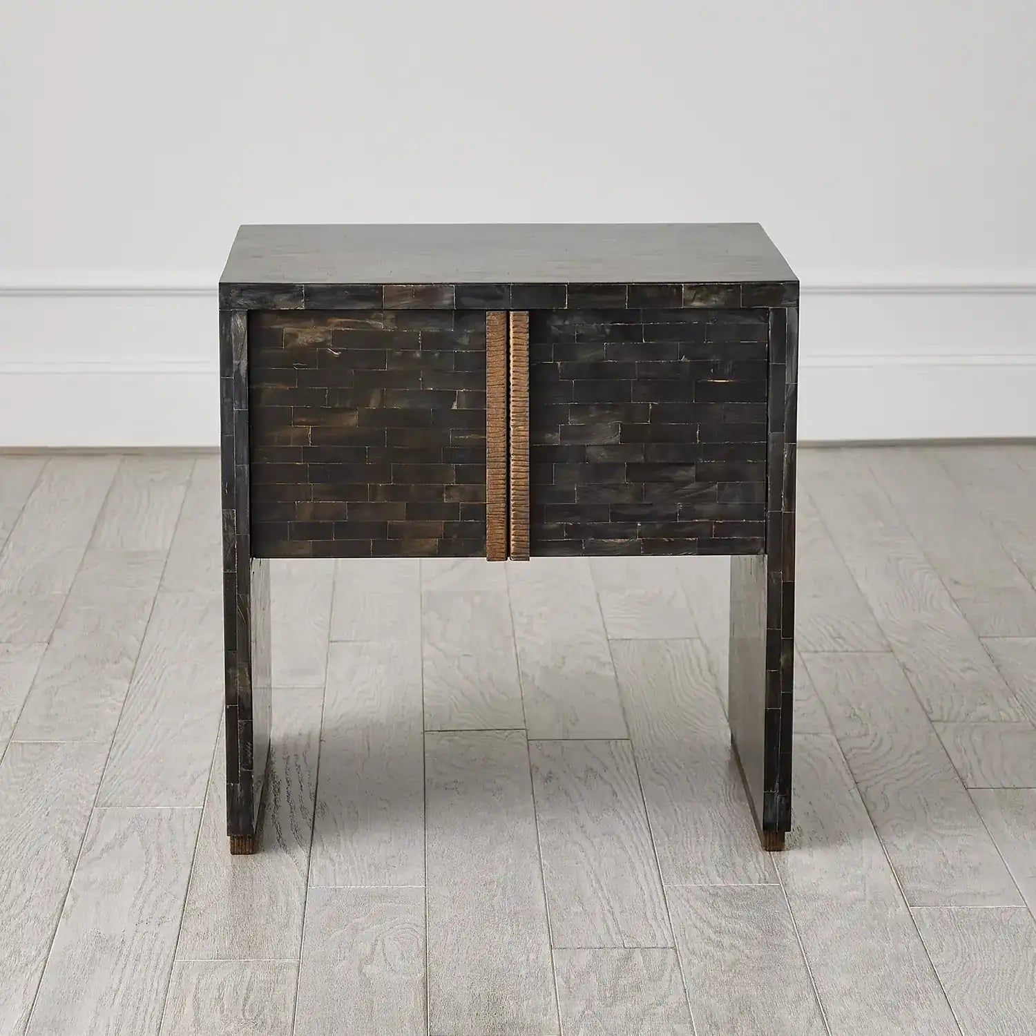 GLOBAL VIEWS HORN INLAY BEDSIDE TABLE - Cabinets & Bar