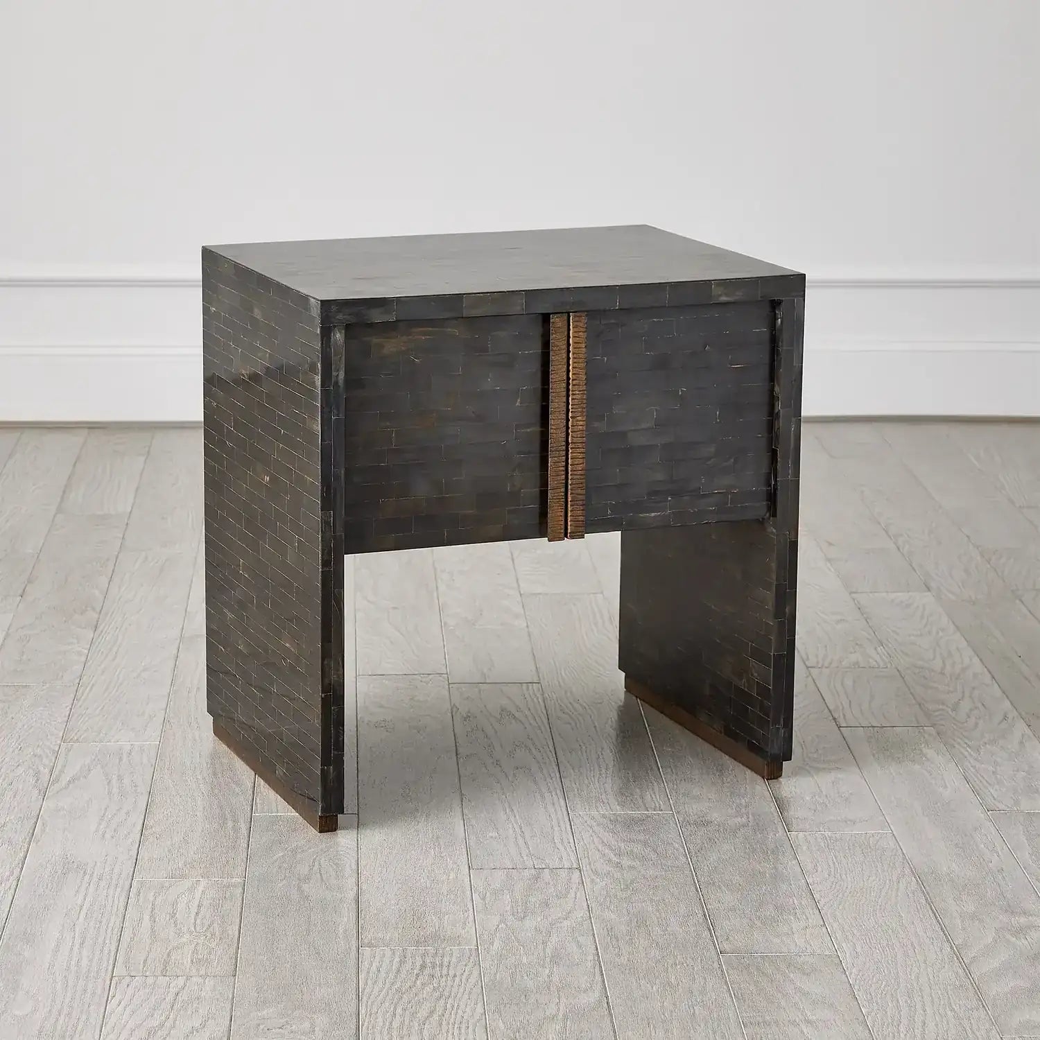 GLOBAL VIEWS HORN INLAY BEDSIDE TABLE - Cabinets & Bar