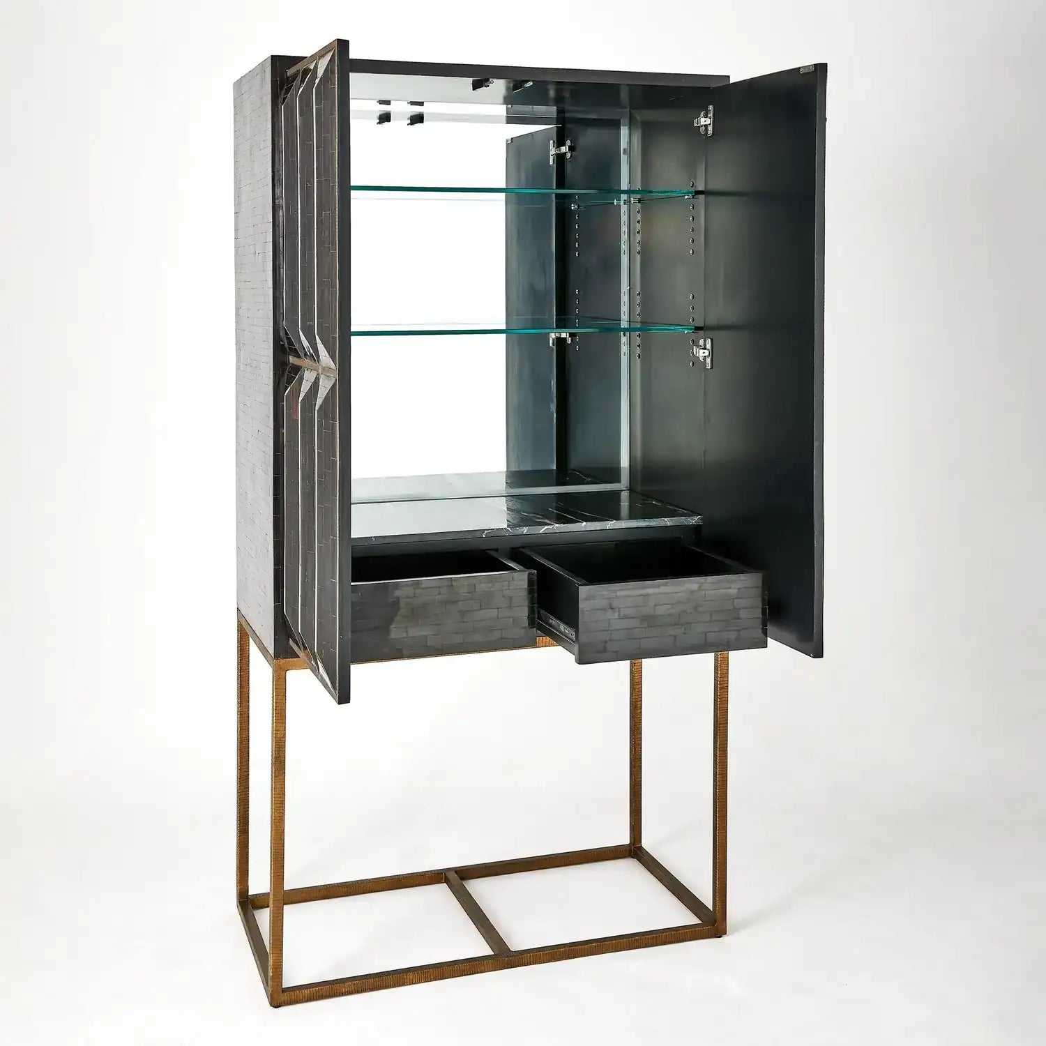 GLOBAL VIEWS HORN INLAY BAR CABINET - Cabinets & Bar
