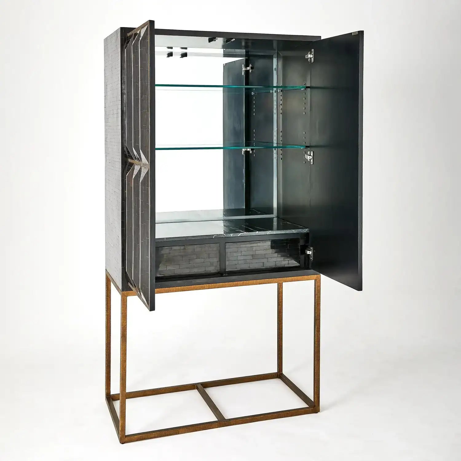 GLOBAL VIEWS HORN INLAY BAR CABINET - Cabinets & Bar