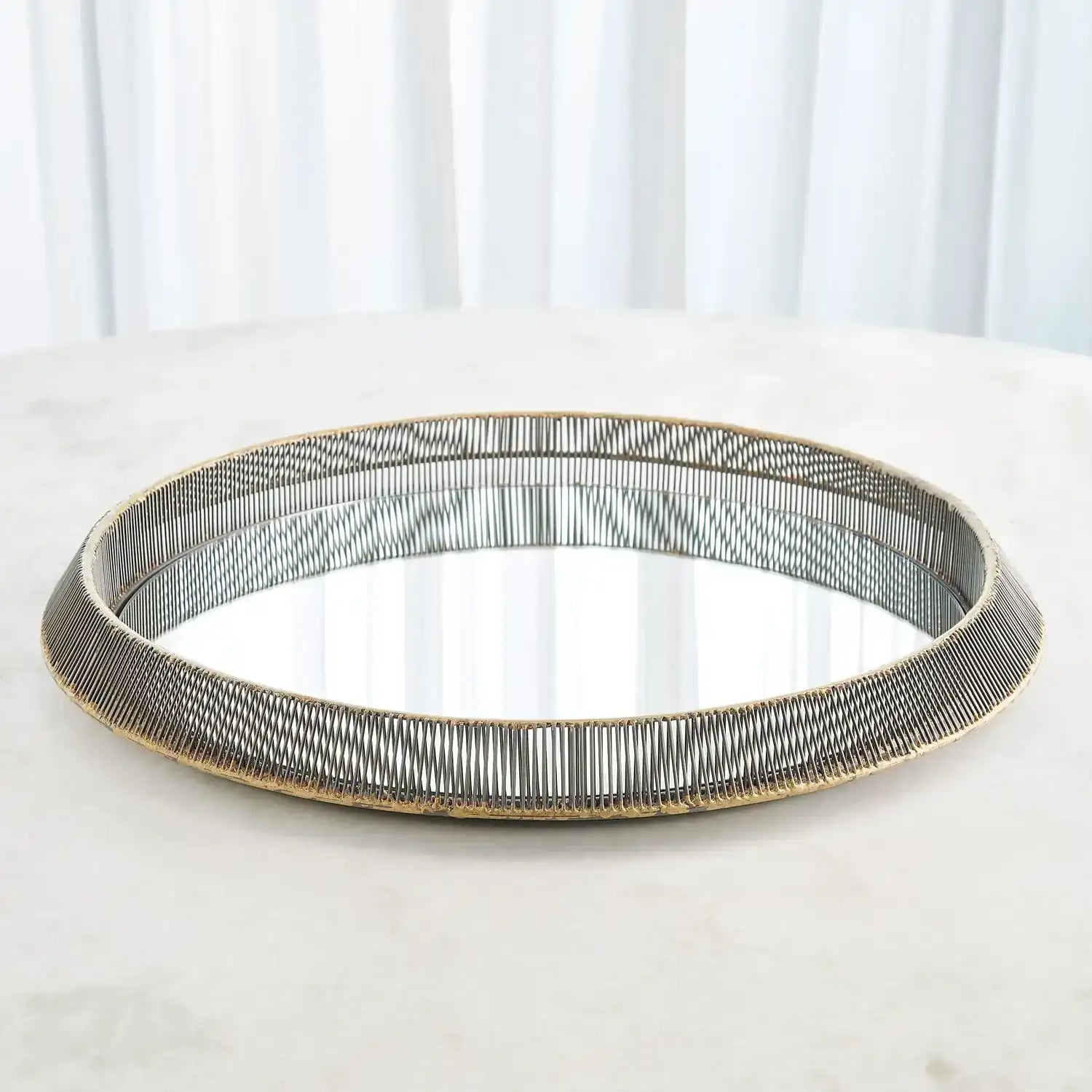 GLOBAL VIEWS WHIPPED WIRE TRAY/MIRROR - Decorative Accents