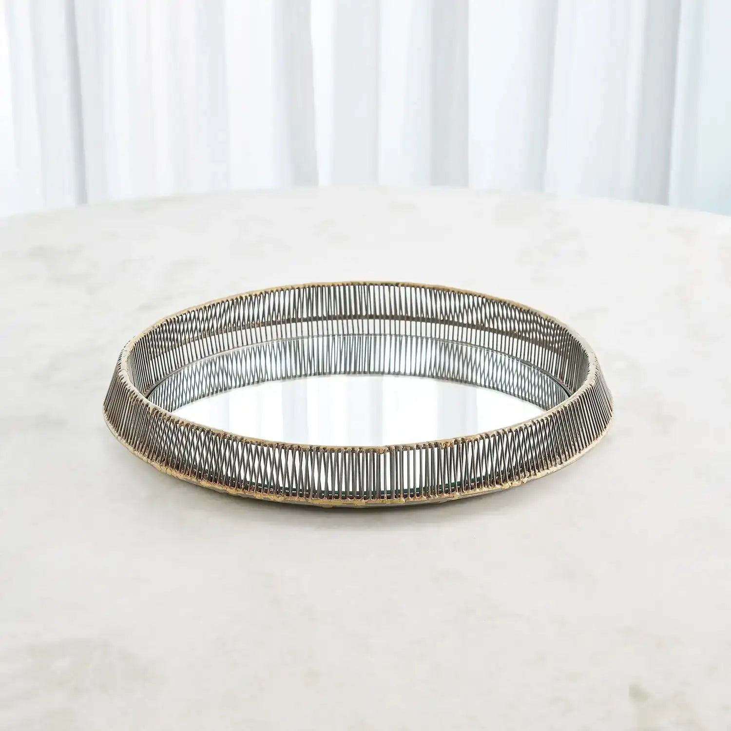 GLOBAL VIEWS WHIPPED WIRE TRAY/MIRROR - Decorative Accents