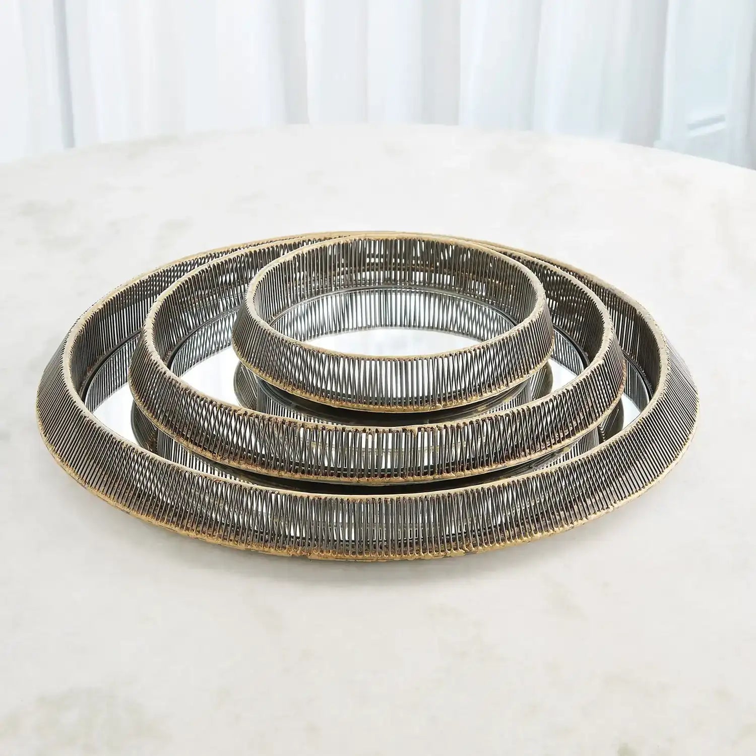 GLOBAL VIEWS WHIPPED WIRE TRAY/MIRROR - Decorative Accents