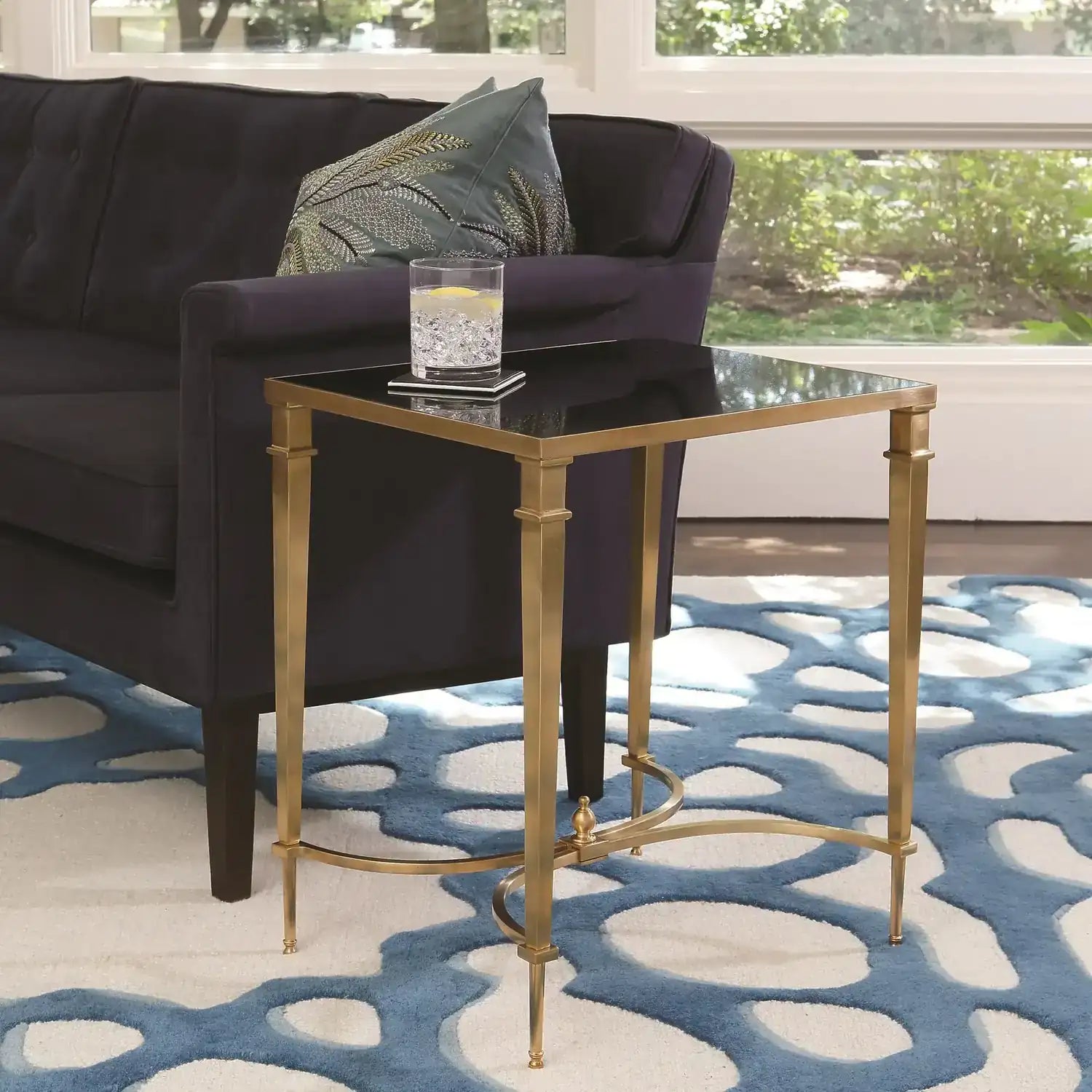 GLOBAL VIEWS RECTANGULAR FRENCH SQUARE LEG TABLE - Side