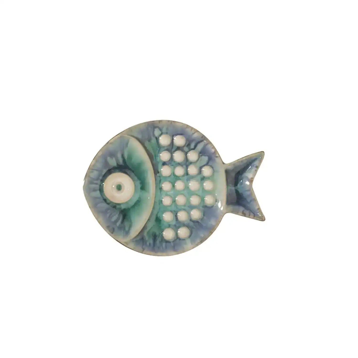 GLOBAL VIEWS BLUE FISH PLATE - Decorative Accents