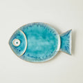 GLOBAL VIEWS BLUE FISH PLATE - Decorative Accents