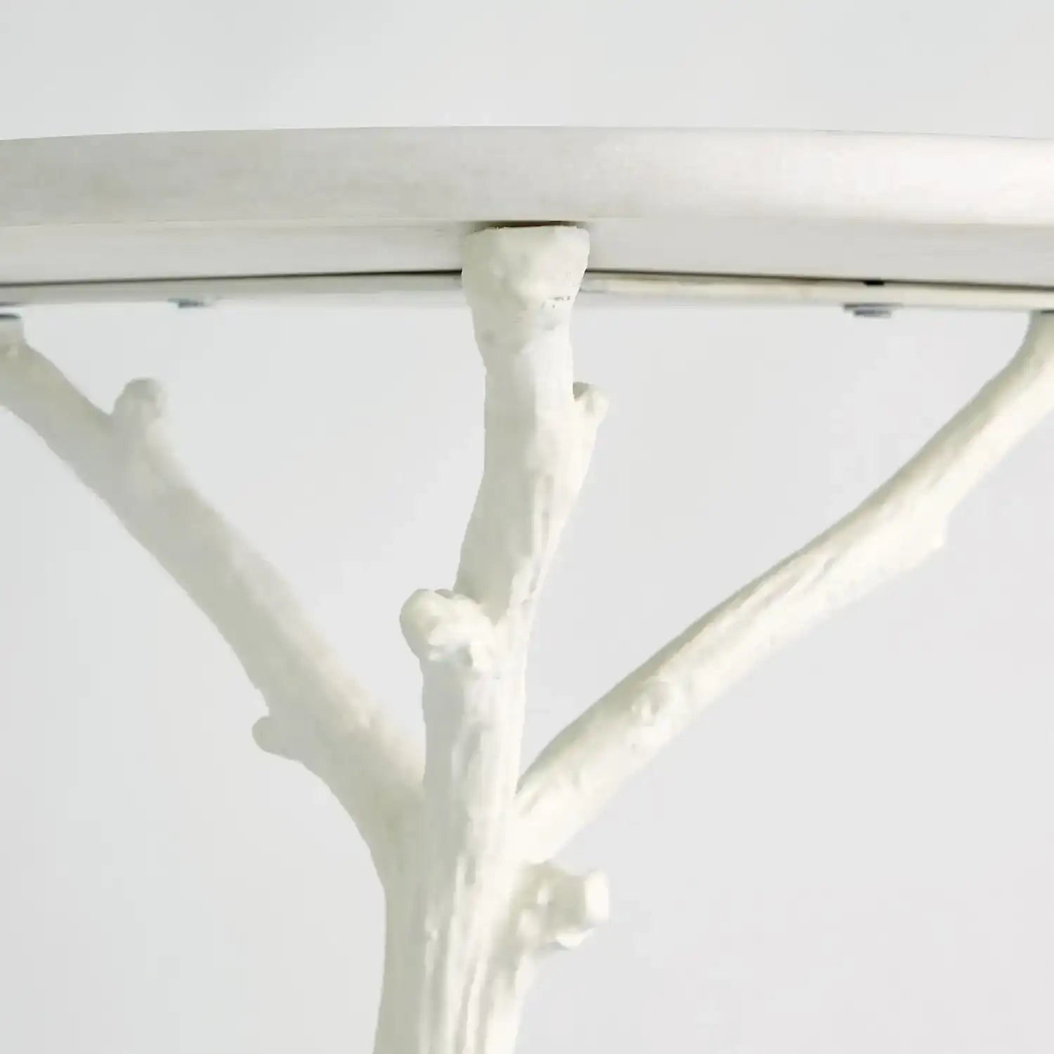 GLOBAL VIEWS WHITE FAUX BOIS SIDE TABLE - Side