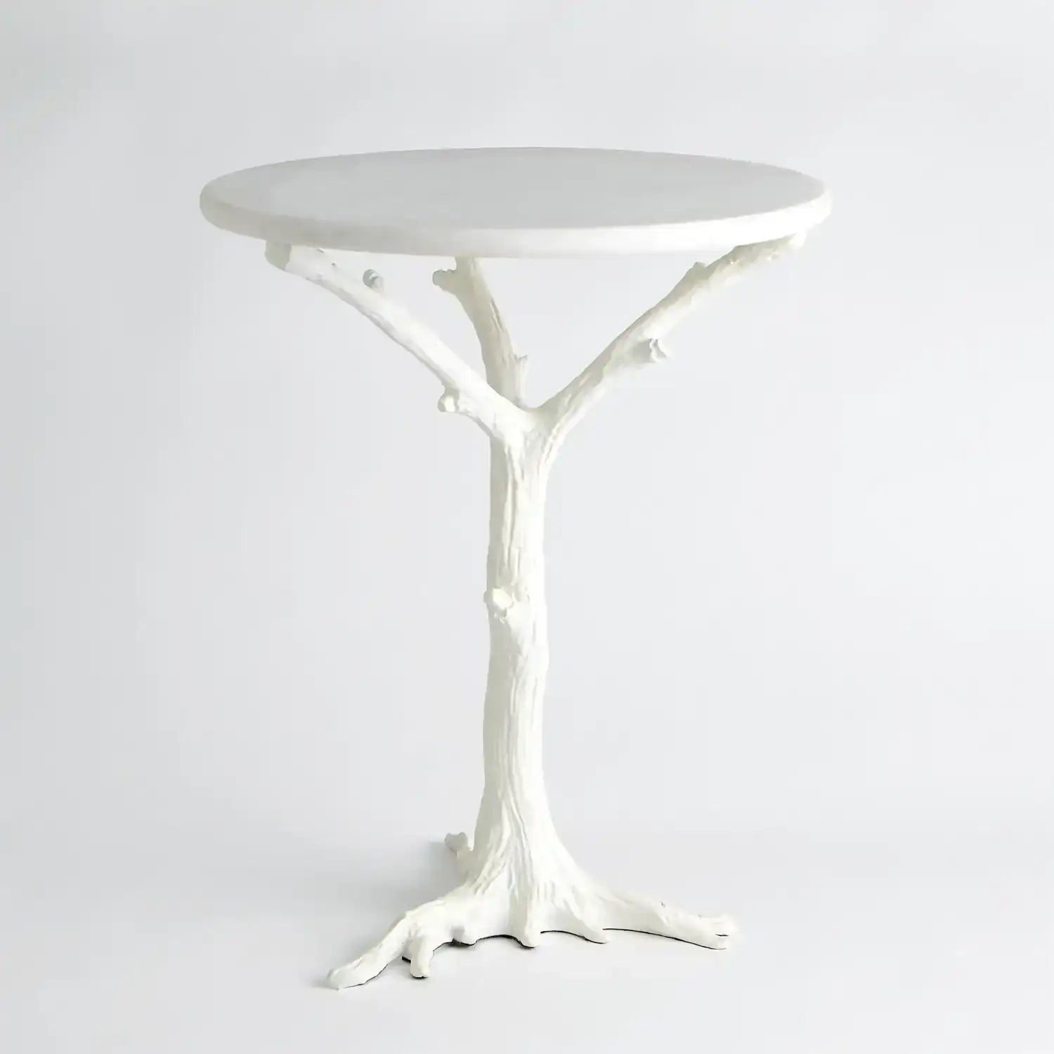 GLOBAL VIEWS WHITE FAUX BOIS SIDE TABLE - Side
