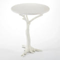 GLOBAL VIEWS WHITE FAUX BOIS SIDE TABLE - Side