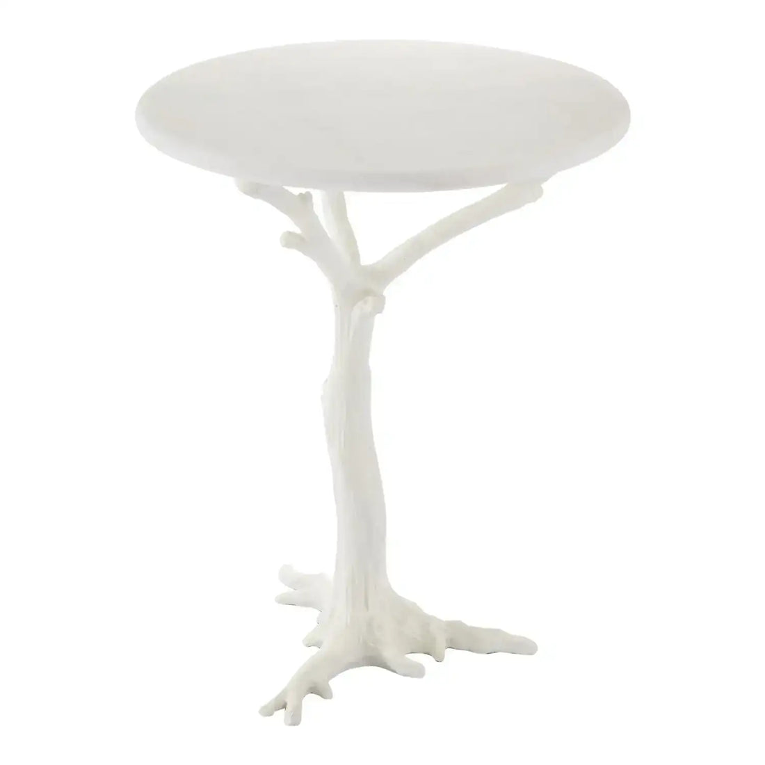 GLOBAL VIEWS WHITE FAUX BOIS SIDE TABLE - Side