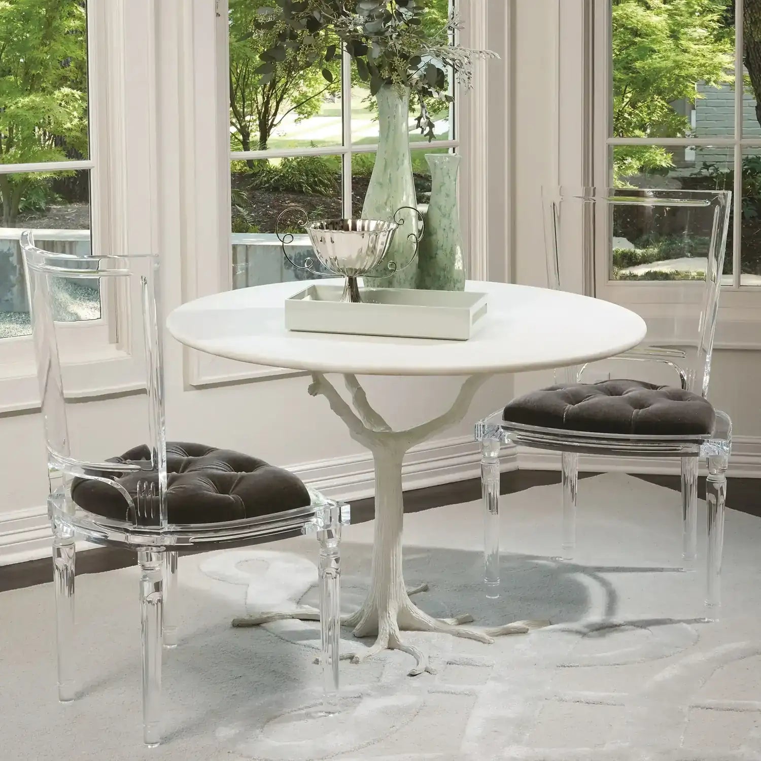 GLOBAL VIEWS WHITE FAUX BOIS DINING TABLE - Dinning Tables
