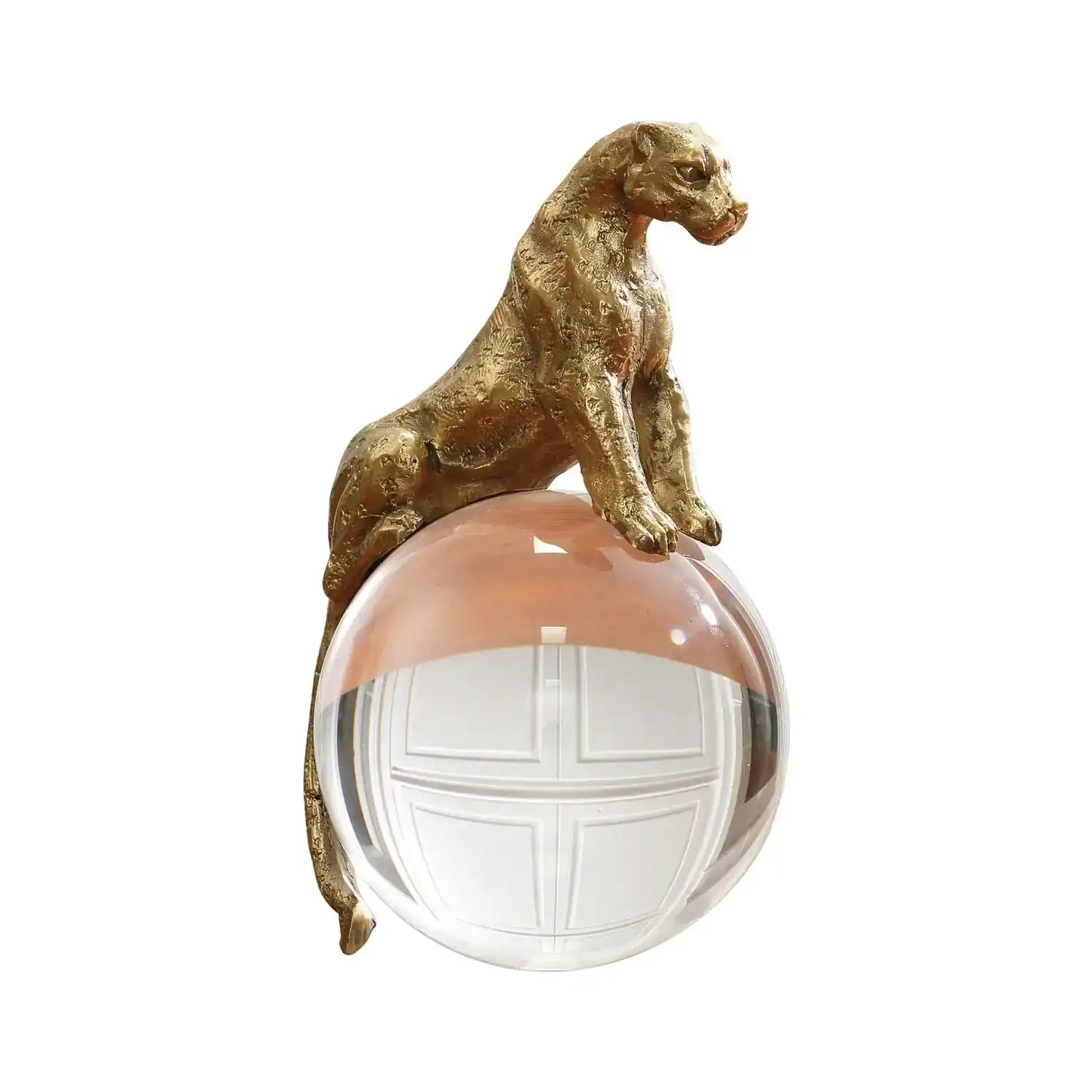 GLOBAL VIEWS JAGUAR ON CRYSTAL SPHERE - Decorative Accents