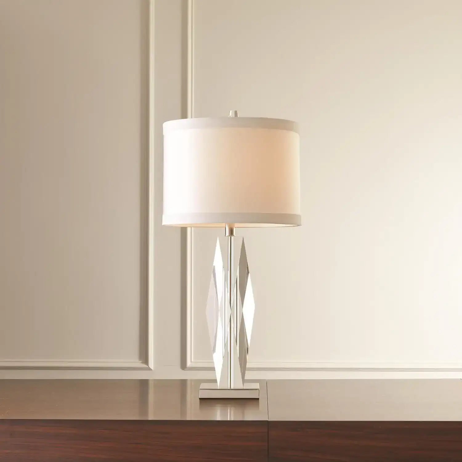 GLOBAL VIEWS, FACETED CRYSTAL LAMP, TABLE LAMPS