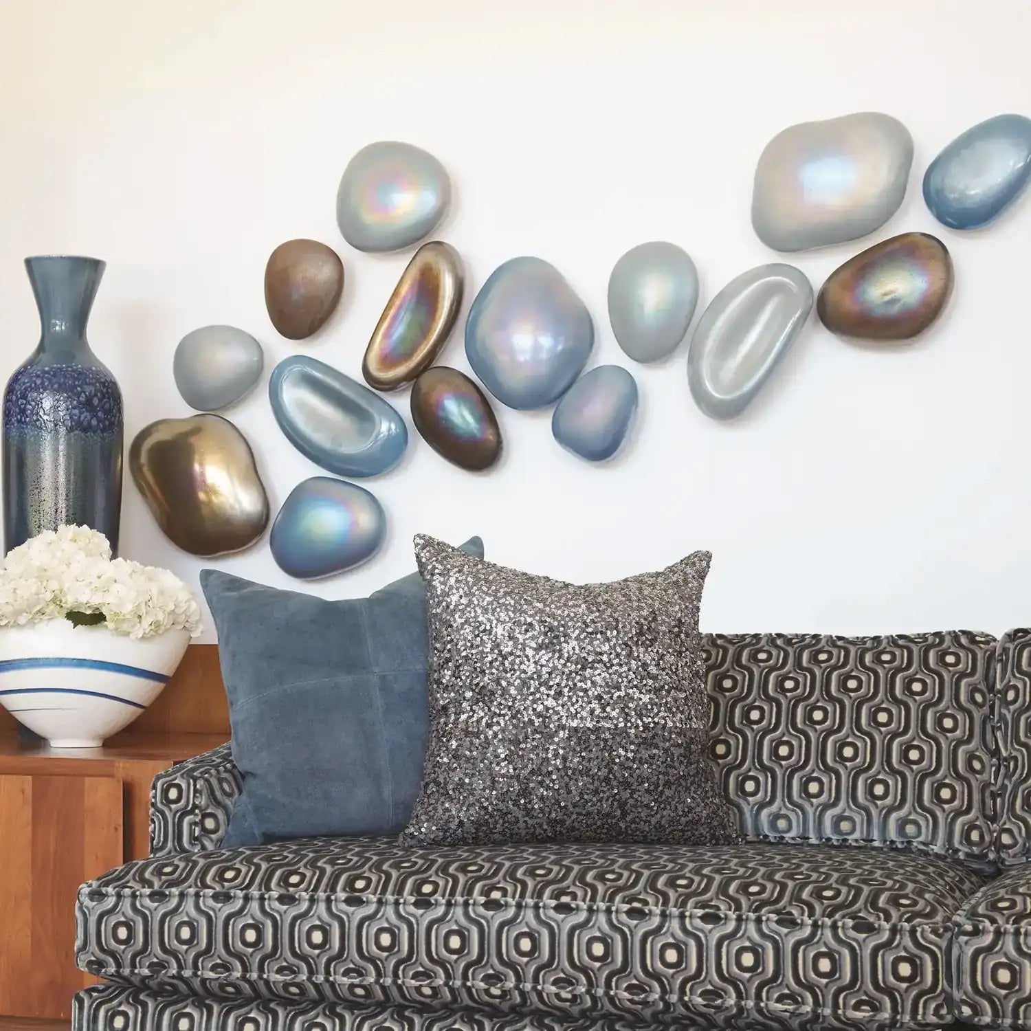 GLOBAL VIEWS S/5 GLASS WALL GEMS - Decorative Accents