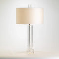 GLOBAL VIEWS, FLUTED CRYSTAL COLUMN TABLE LAMP, TABLE LAMPS