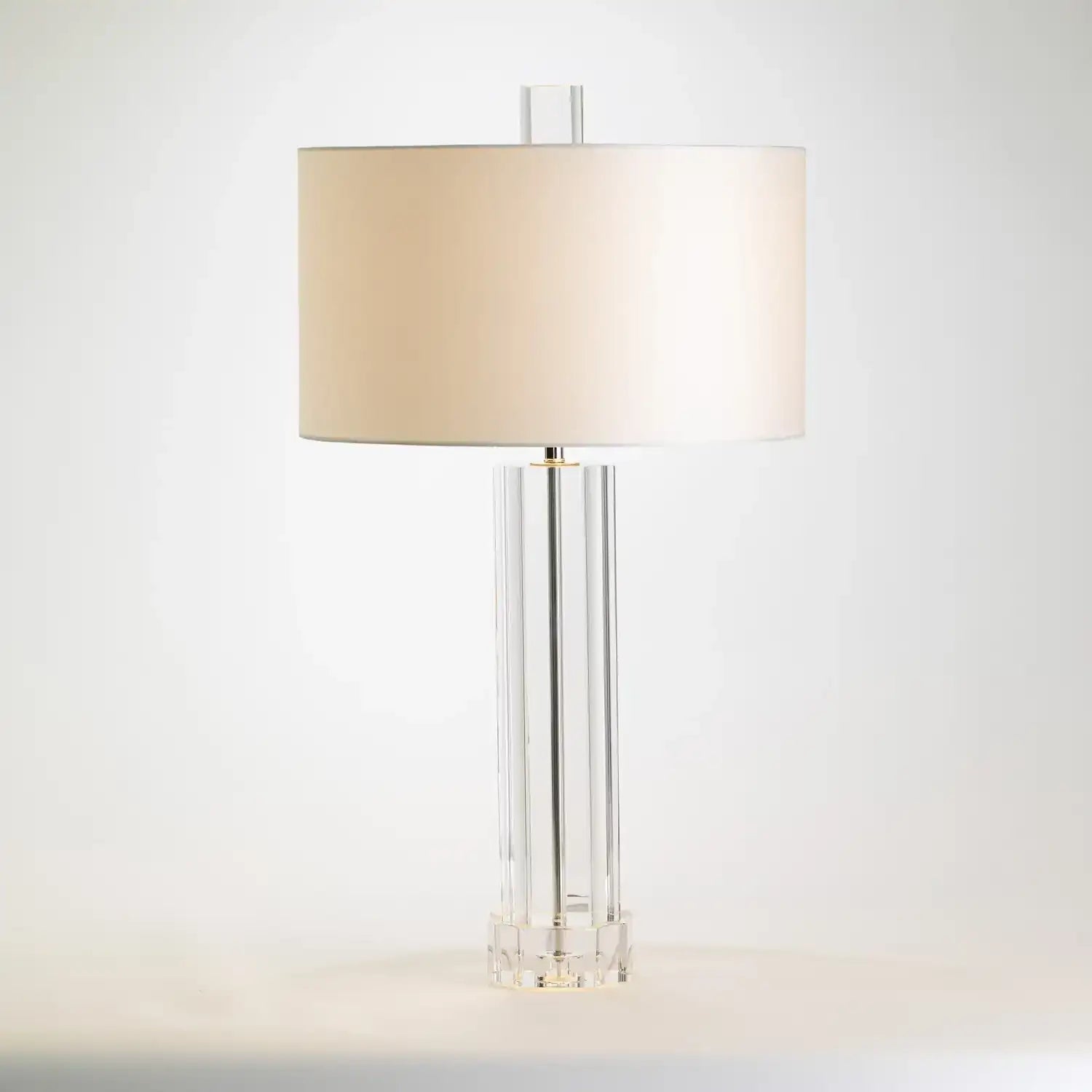 GLOBAL VIEWS, FLUTED CRYSTAL COLUMN TABLE LAMP, TABLE LAMPS