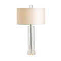 GLOBAL VIEWS, FLUTED CRYSTAL COLUMN TABLE LAMP, TABLE LAMPS