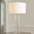 GLOBAL VIEWS, FLUTED CRYSTAL COLUMN TABLE LAMP, TABLE LAMPS
