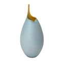GLOBAL VIEWS FROSTED BLUE VASE W/AMBER CASING - Art