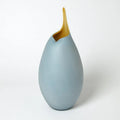 GLOBAL VIEWS FROSTED BLUE VASE W/AMBER CASING - Art