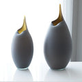 GLOBAL VIEWS FROSTED GREY VASE W/AMBER CASING - Art