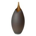 GLOBAL VIEWS FROSTED GREY VASE W/AMBER CASING - Art