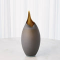 GLOBAL VIEWS FROSTED GREY VASE W/AMBER CASING - Art