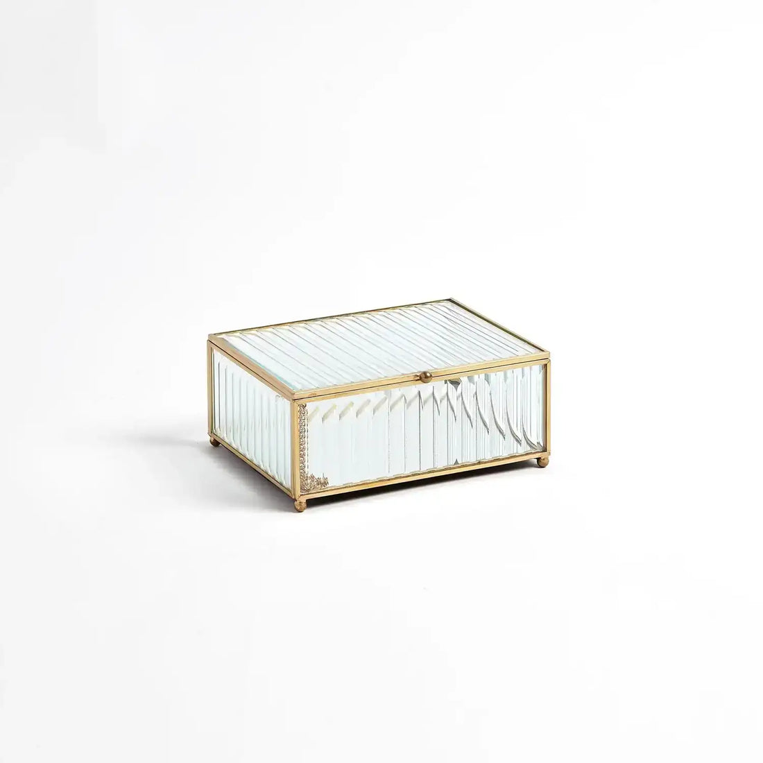 GLOBAL VIEWS REEDED GLASS BOX - Decorative Accents