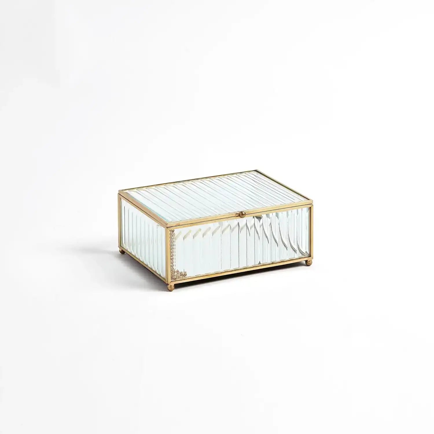 GLOBAL VIEWS REEDED GLASS BOX - Decorative Accents