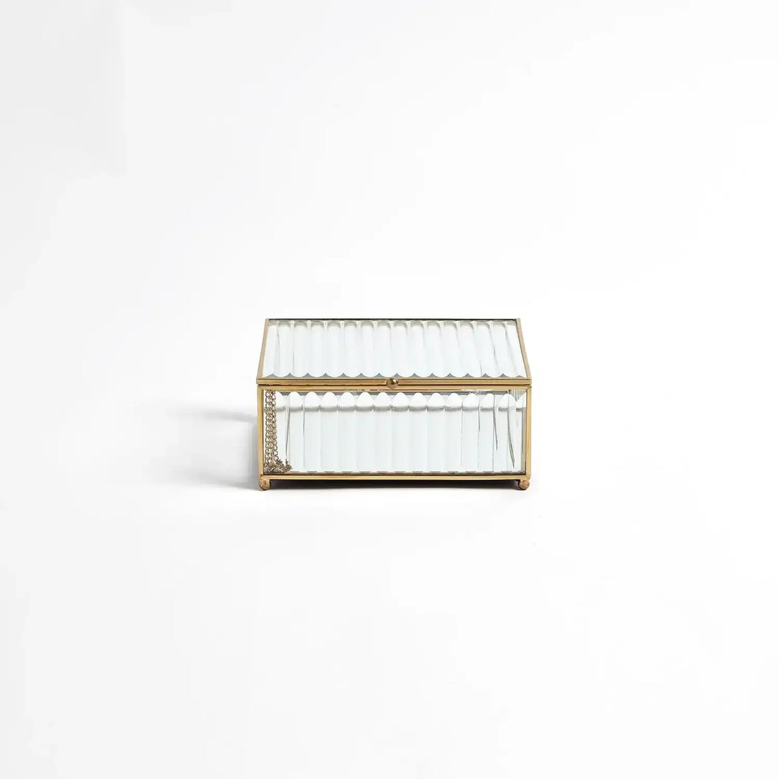 GLOBAL VIEWS REEDED GLASS BOX - Decorative Accents