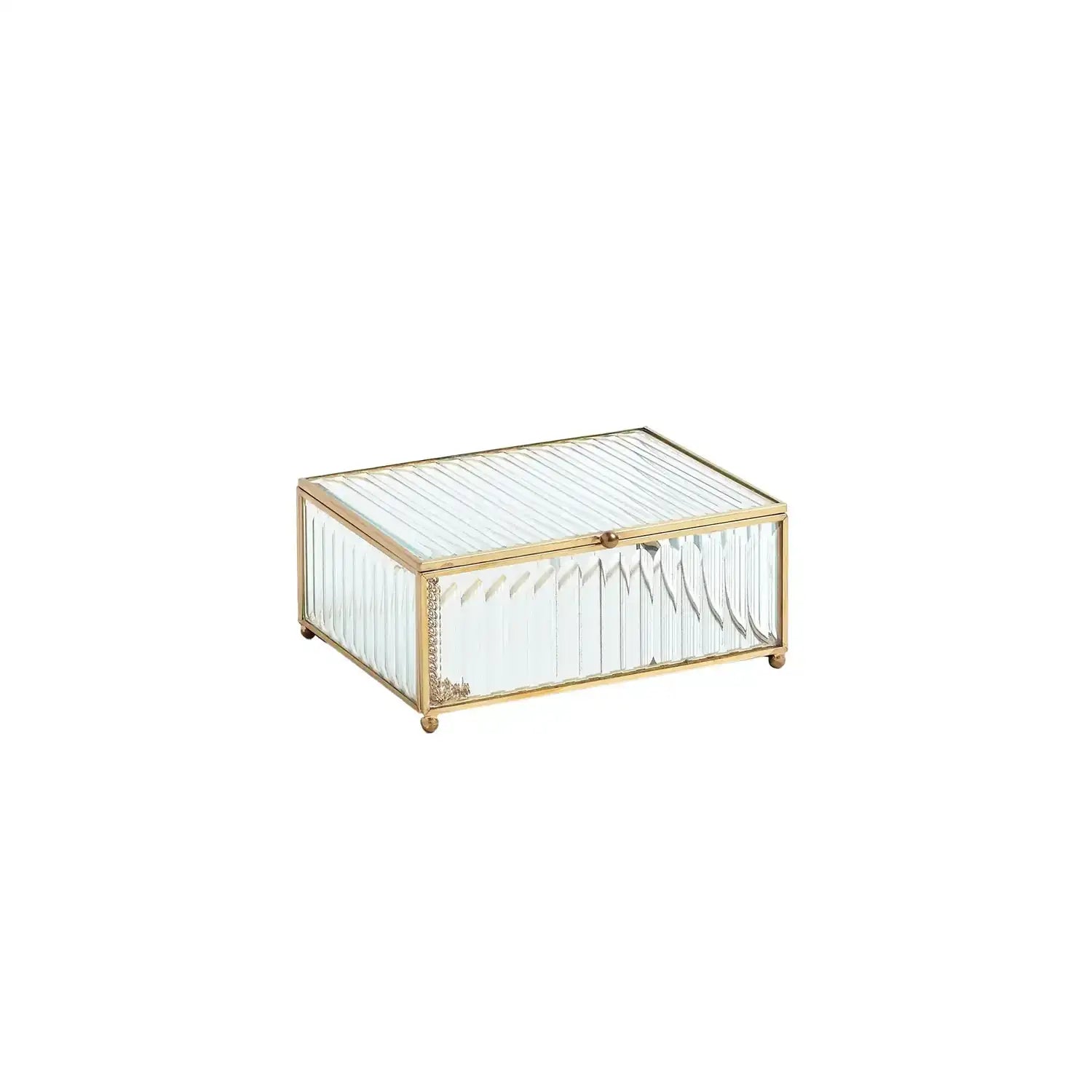 GLOBAL VIEWS REEDED GLASS BOX - Decorative Accents