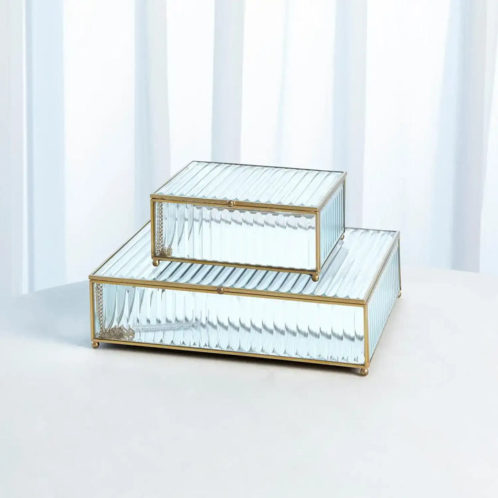 GLOBAL VIEWS REEDED GLASS BOX - Decorative Accents