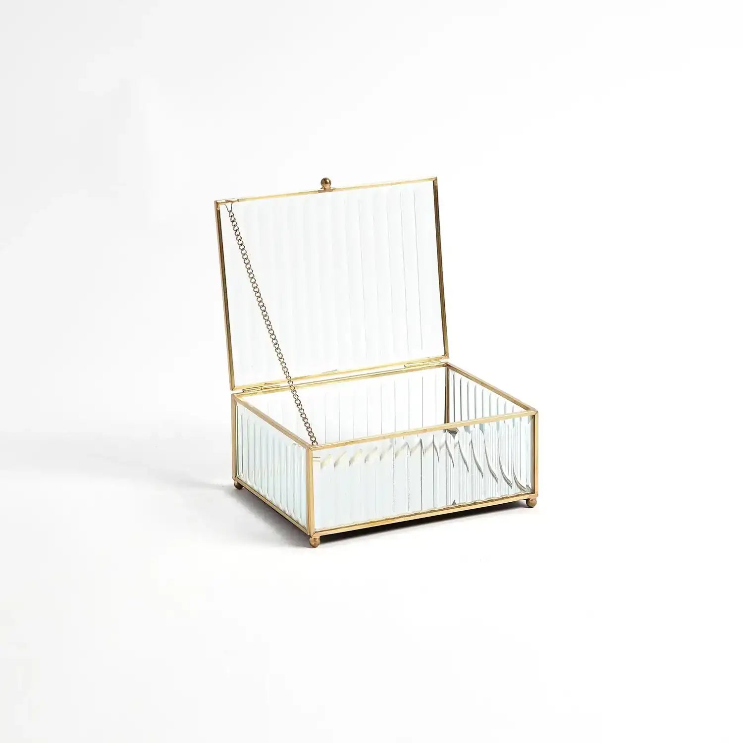 GLOBAL VIEWS REEDED GLASS BOX - Decorative Accents