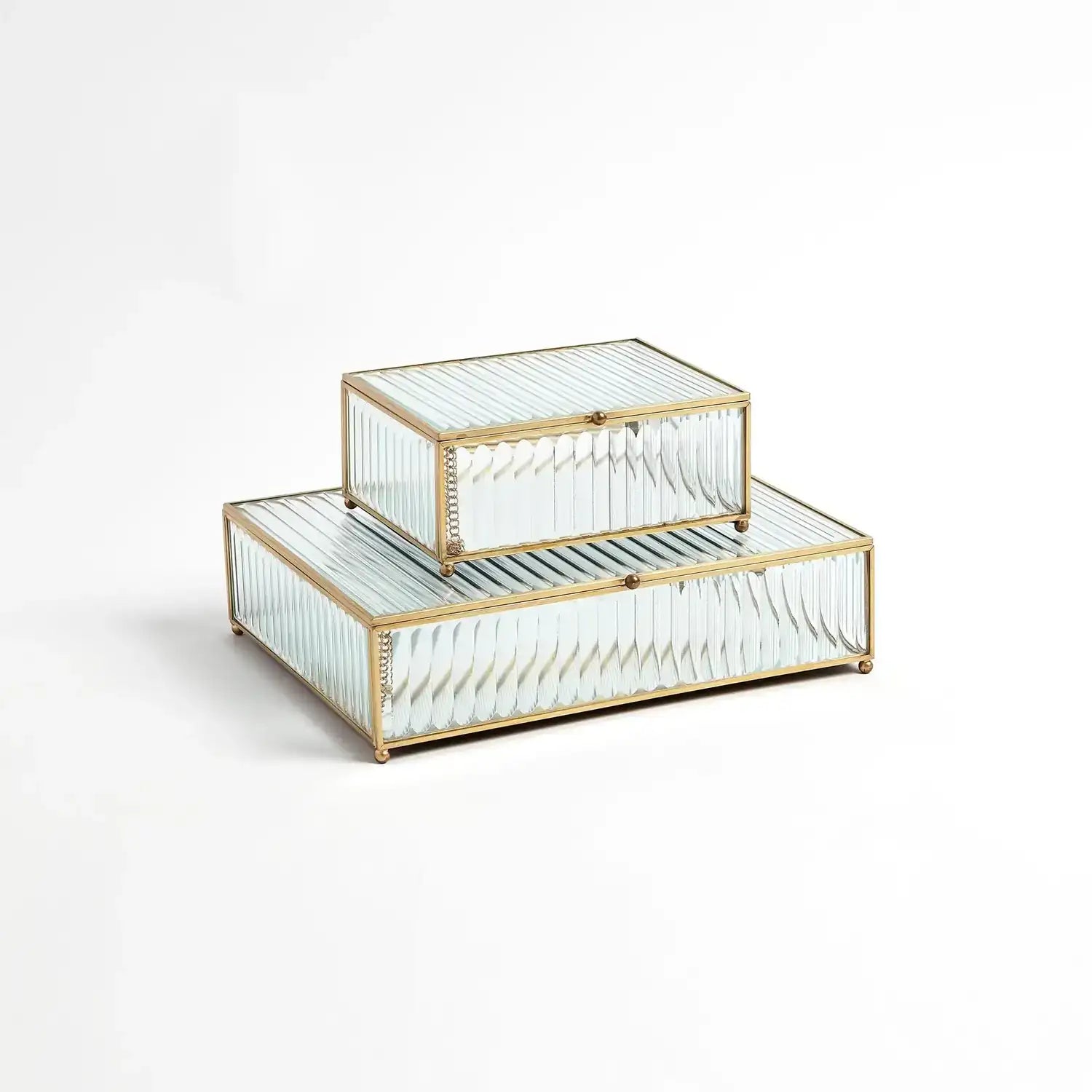 GLOBAL VIEWS REEDED GLASS BOX - Decorative Accents