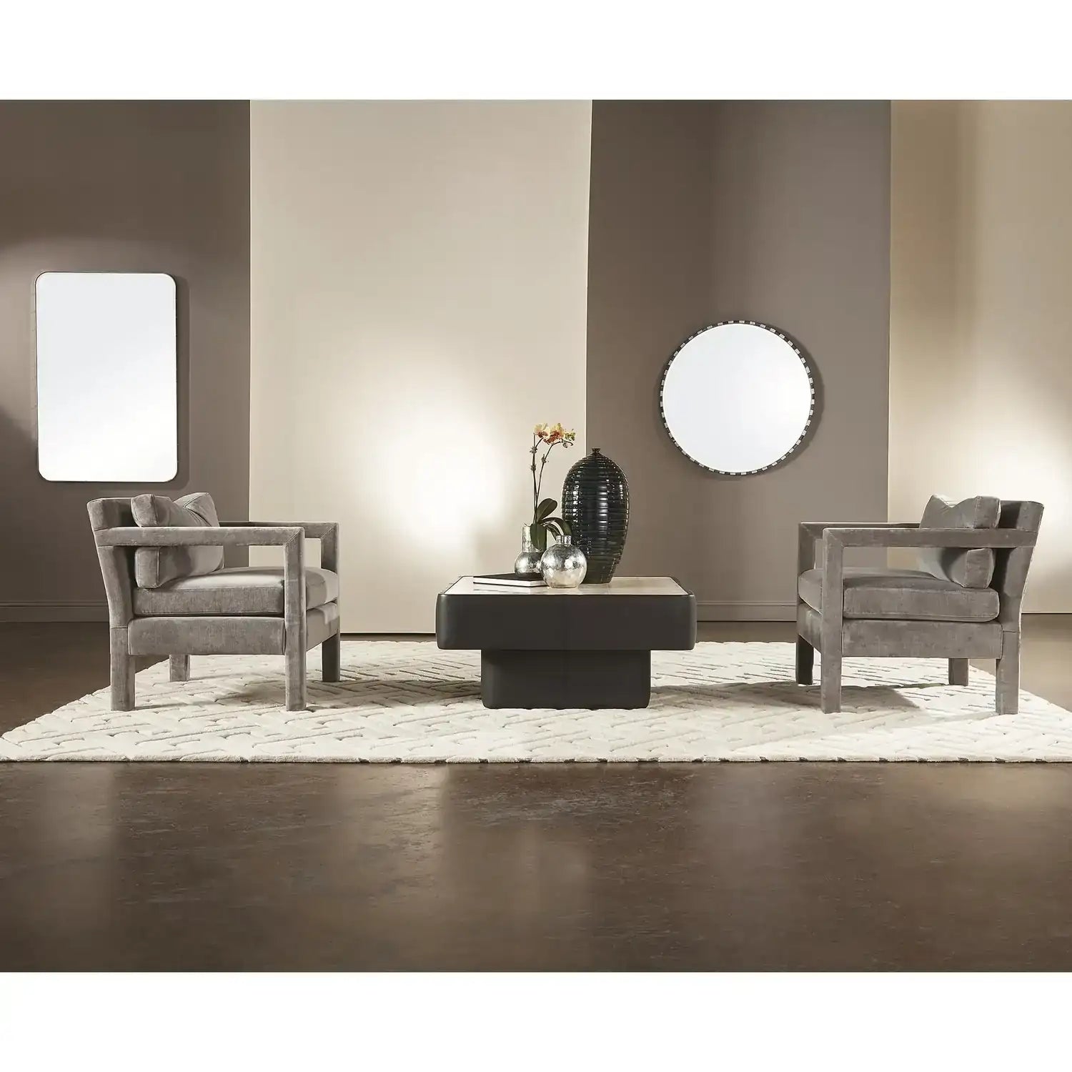 GLOBAL VIEWS BLACK/WHITE MARBLE MIRROR - Mirrors